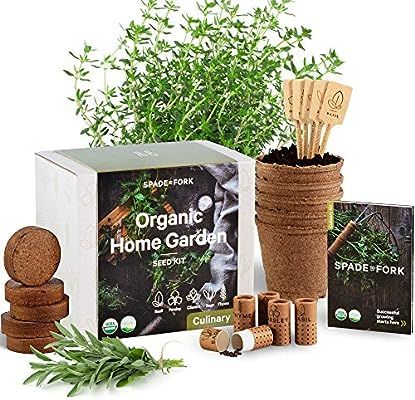 Indoor Herb Garden Starter Kit - Certified 100% USDA Organic Non GMO - Potting Soil, Peat Pots, 5... | Amazon (US)