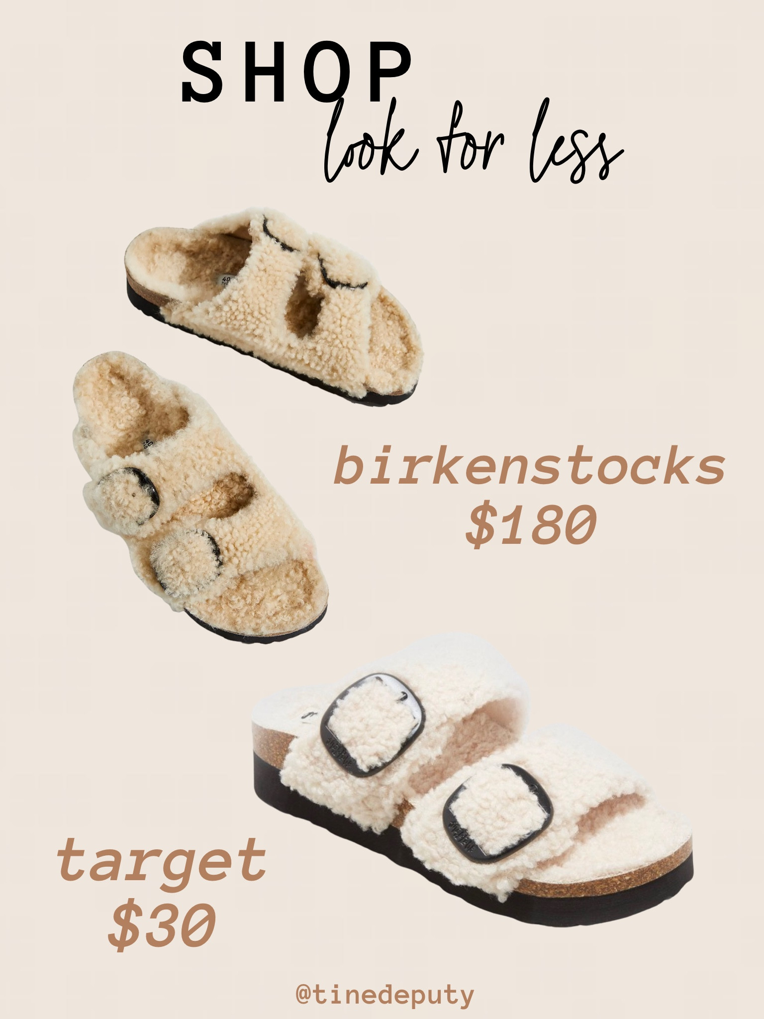 birkenstock sherpa slides dupe, look for less 

#LTKunder50 #LTKshoecrush #LTKSeasonal