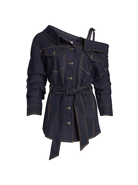 Skyler Asymmetric Denim Shirt-Jacket | Saks Fifth Avenue