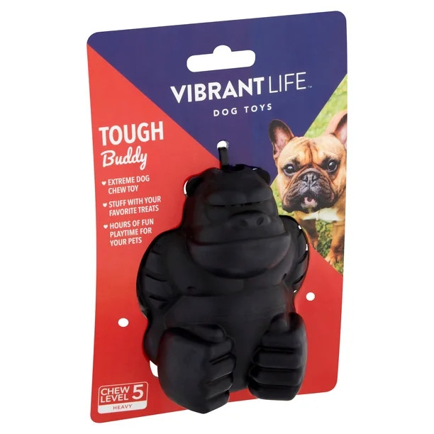 Vibrant Life Tough Buddy Treat-Stuffing Chewy Gorilla Rubber Dog Toy, For Heavy Chewers | Walmart (US)