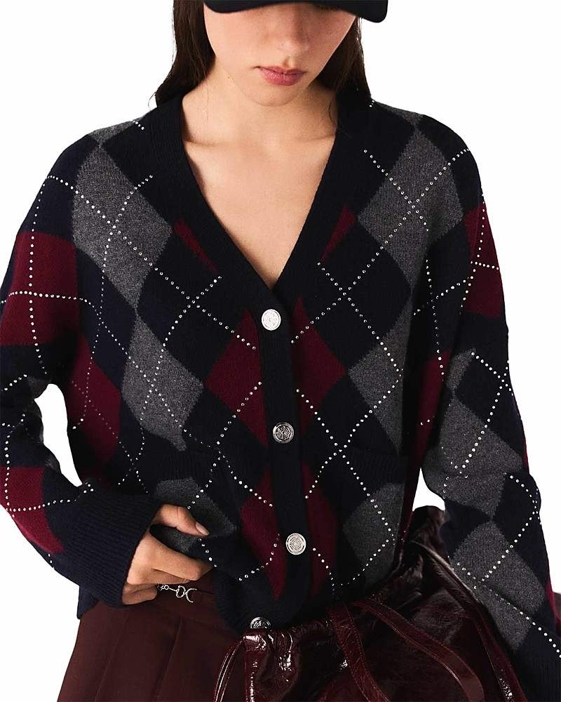 Maje Wool Rhinestone Cardigan | Bloomingdale's (US)