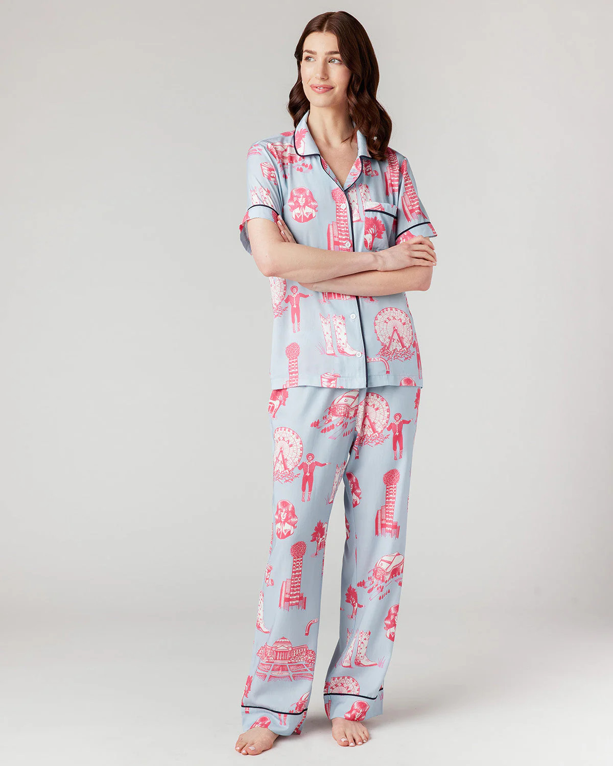 Dallas Toile Pajama Pants Set | Katie Kime Inc