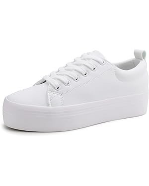 JABASIC Women Lace Up Platform Sneakers Comfortable Casual Fashion Sneaker Walking Shoes | Amazon (US)