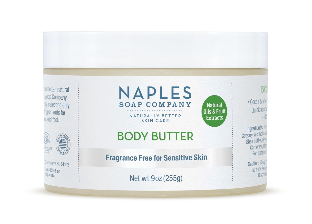 Fragrance Free Body Butter 9 oz | Naples Soap Company