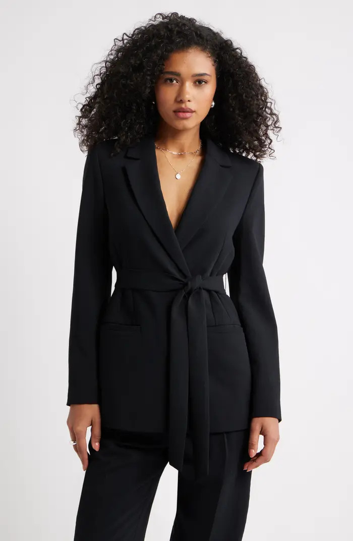 Open Edit The Curator Tie Waist Blazer | Nordstrom | Nordstrom