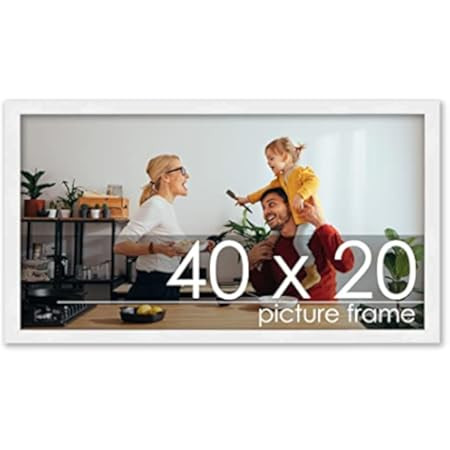 20x40 Contemporary White Wood Picture Panoramic Frame - Picture Frame Includes UV Acrylic, Foam Boar | Amazon (US)