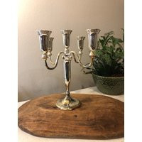 Godinger Silverplate 5-Arm Candelabra | Elegant Vintage Candle Holder Wedding Table Centerpiece | Etsy (US)