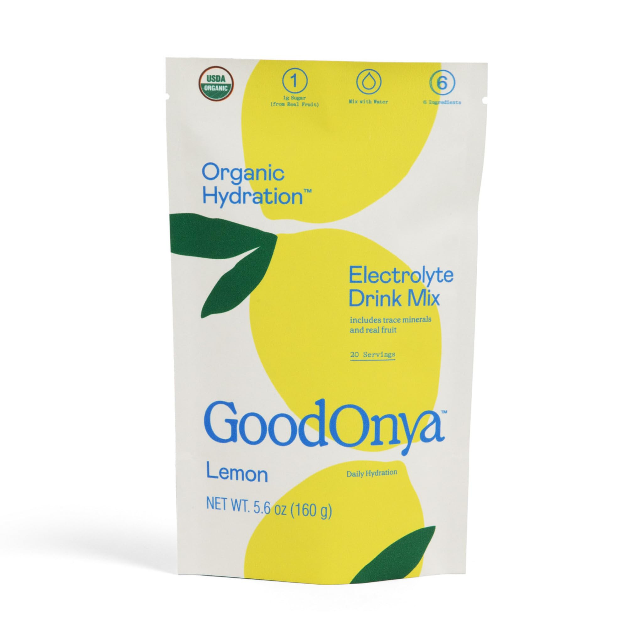 GOODONYA Organic Hydration Electrolyte Drink Mix, Certified Organic Hydration Powder, Non-GMO, Bi... | Amazon (US)