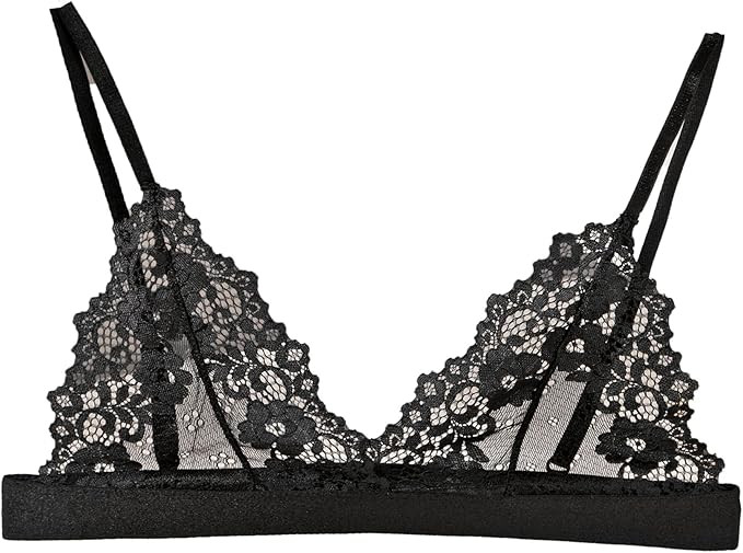 Womens Bra No Underwire Lace Unlined Demi Triangle Bralettes | Amazon (US)