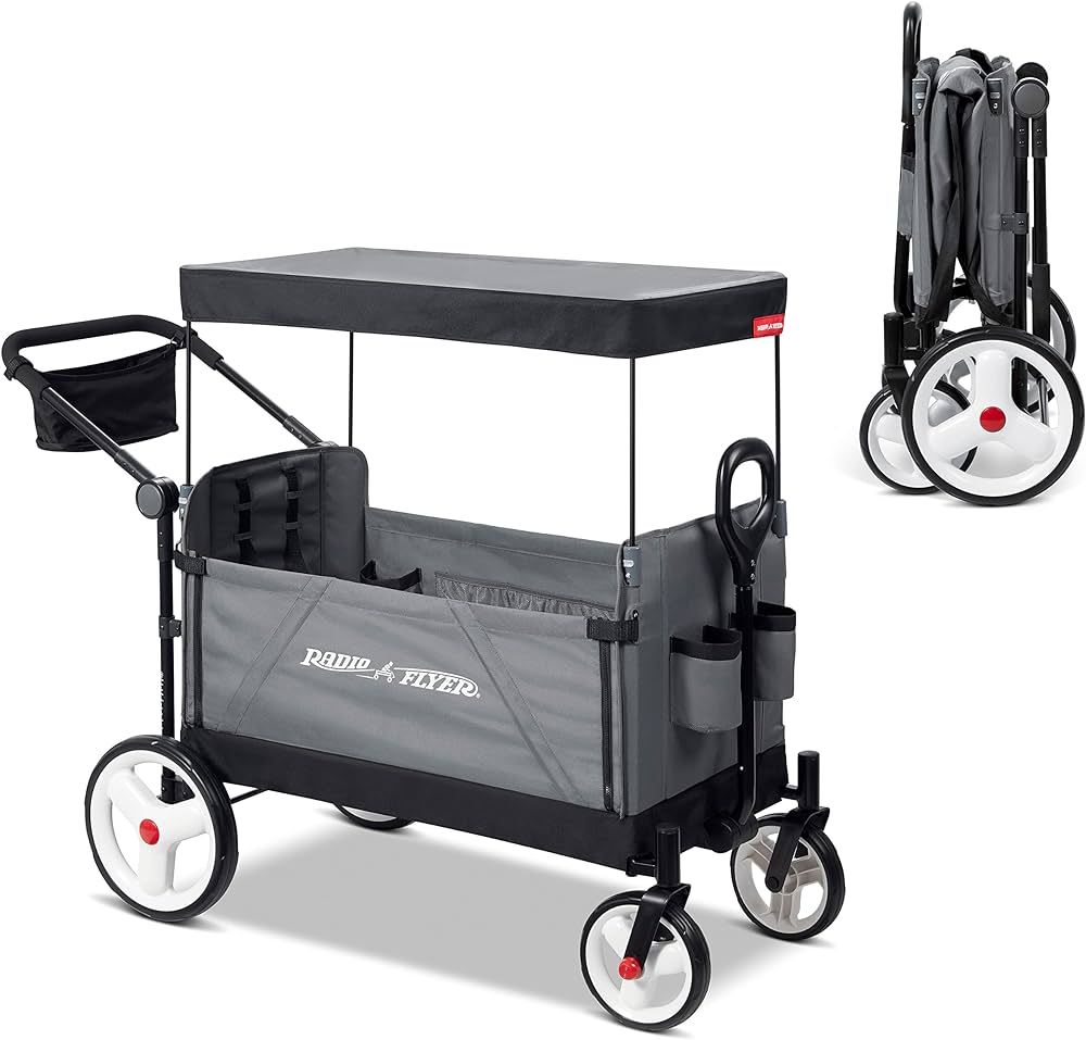Radio Flyer City Luxe Stroll ‘N Wagon, Grey with Parent Caddy and Internal Storage Pockets, for... | Amazon (US)