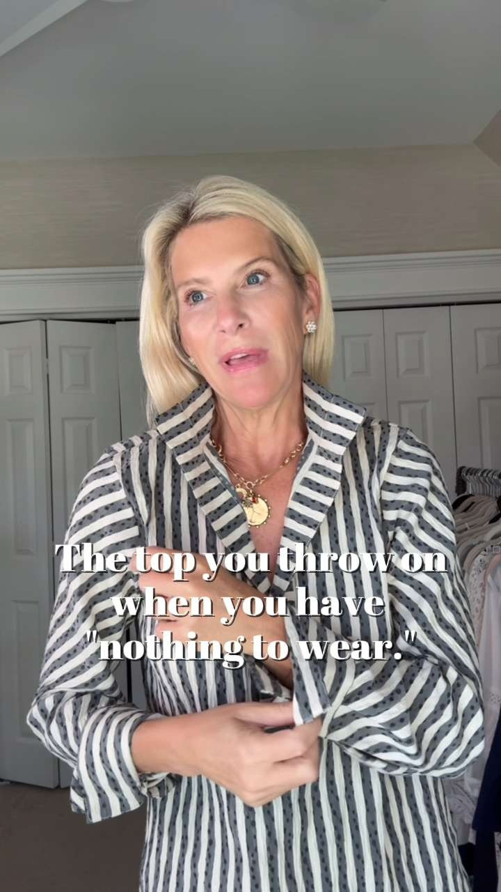 You know those mornings when your closet is full, but you still feel like you have nothing to wear? This is the top that solves that problem. Covers your booty, looks polished, feels comfortable and doesn't winkle! Yes, please.  

 #LTKdayinmylife #LTKgrwm #LTKootd