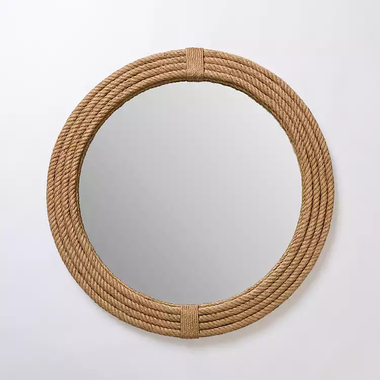 Round Woven Jute Wall Mirror | Kirklands