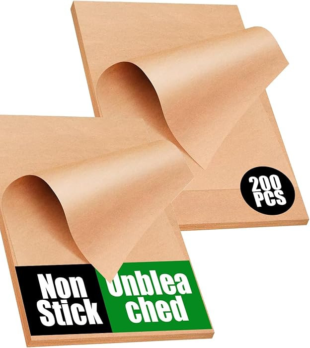 200 PCS Unbleached Parchment Paper Sheets for Baking 12x16 Inches, Non-Stick and Non-Toxic Pre-cu... | Amazon (US)