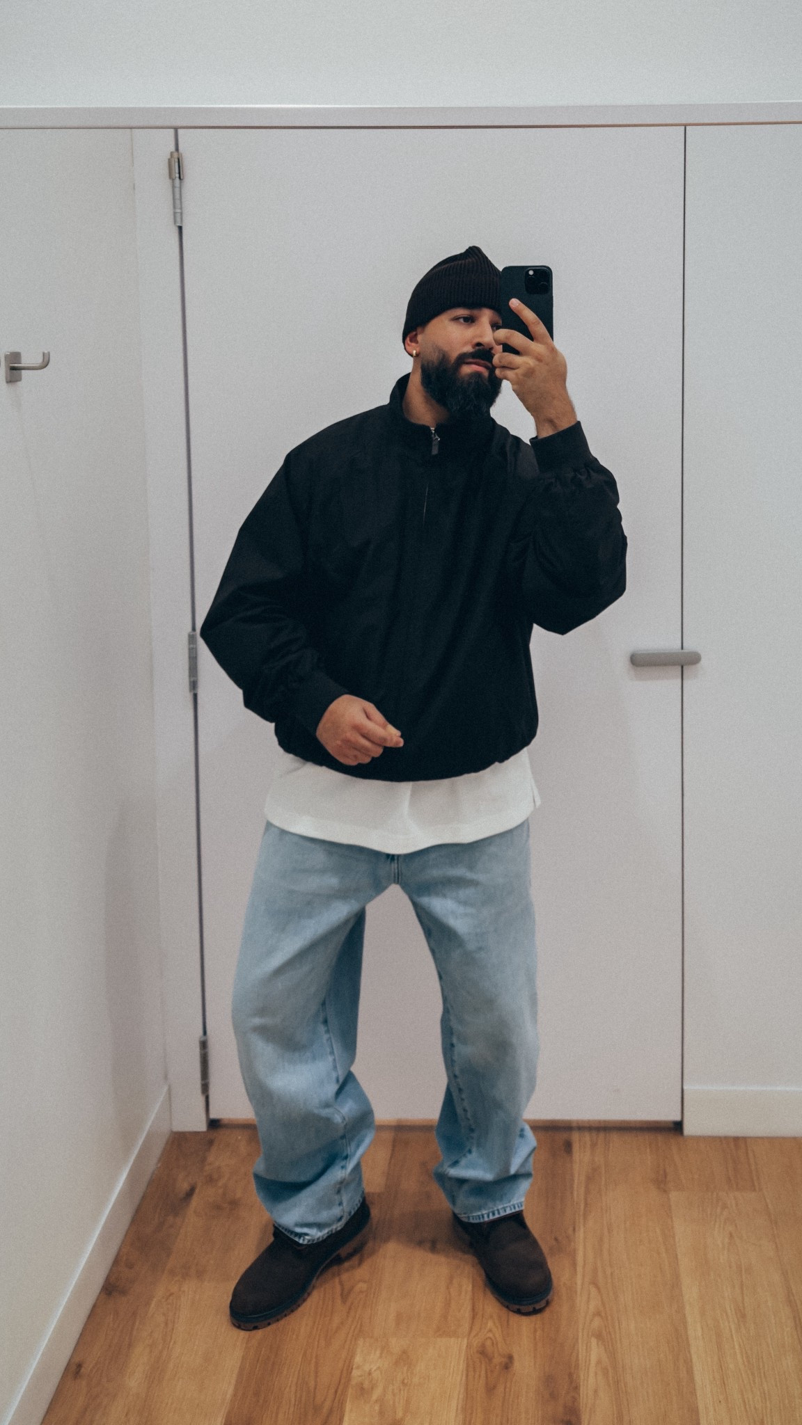 UNIQLO  Jacket Size XL, UNIQLO WHITE T-SHIRT size XL and Wide Straight Jeans size 34 

#LTKootd #LTKMens #LTKgrwm