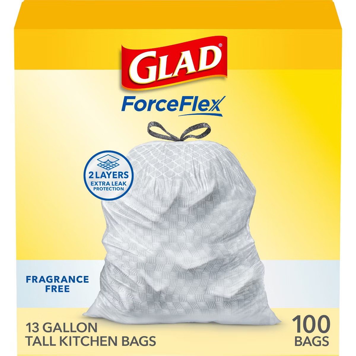 Glad ForceFlex Drawstring Fragrance Free Trash Bags - 13 Gallon - 100ct | Target
