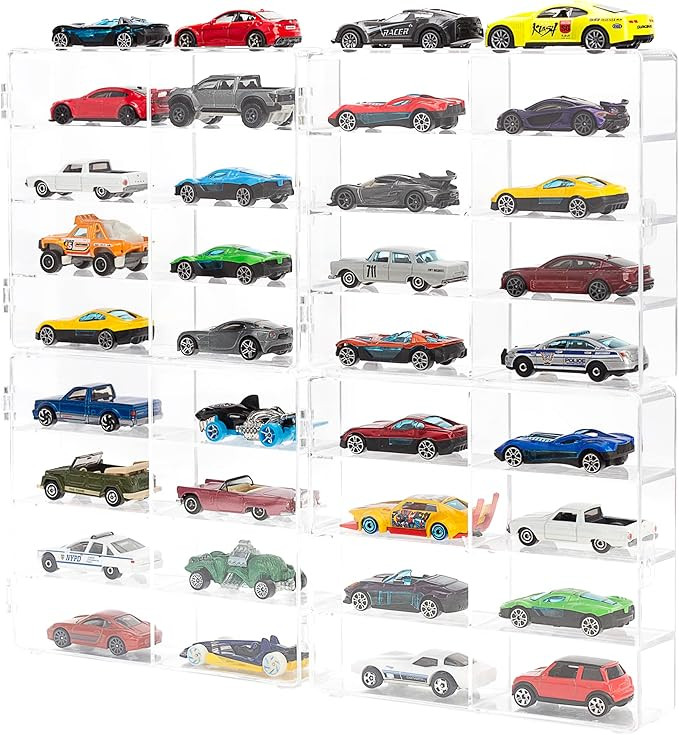 KISLANE Acrylic Display Case Compatible with Toy Cars, Matchbox Cars, 32 Slots Display Case for T... | Amazon (US)