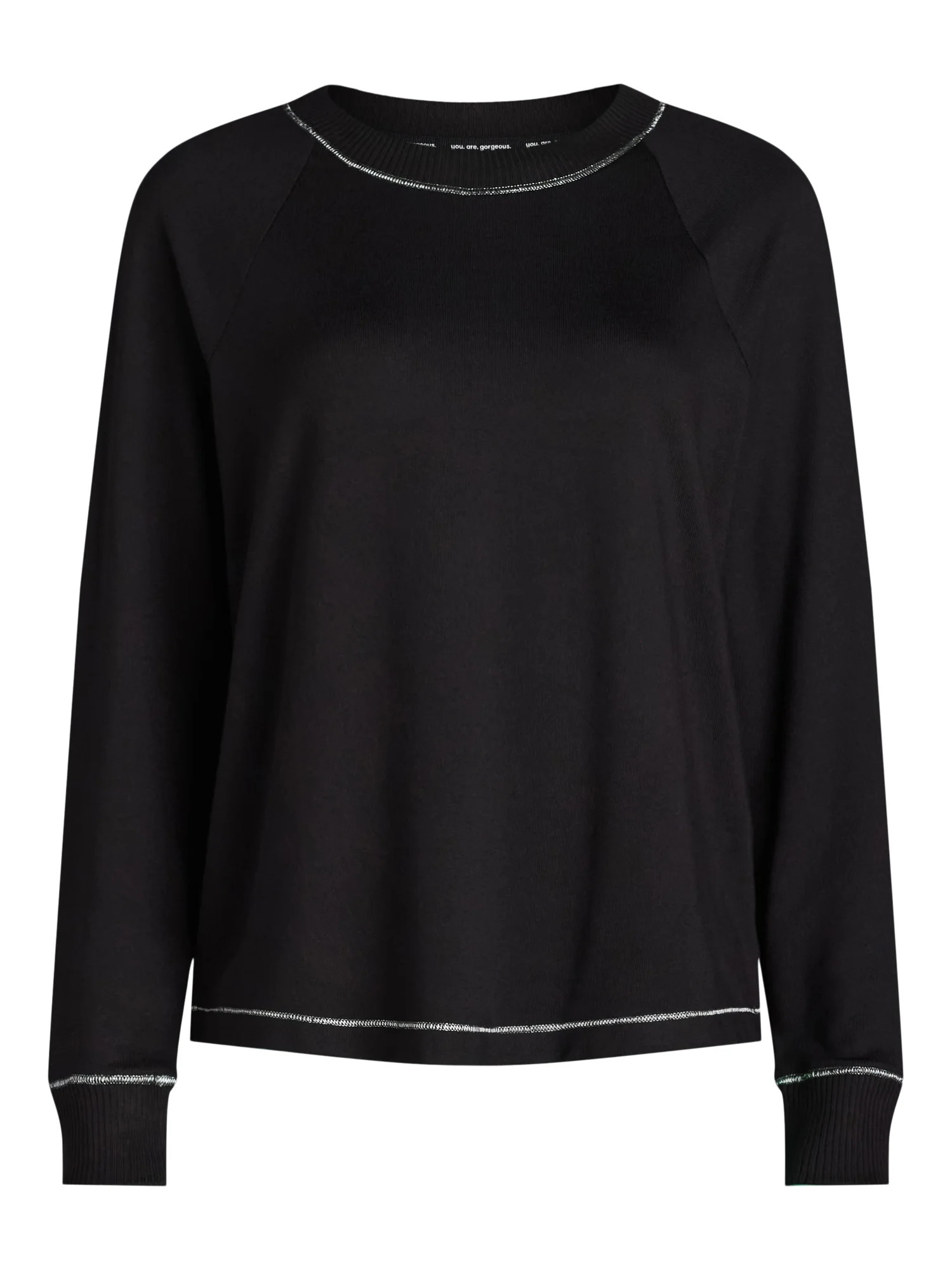 Joyspun Women’s Hacci Knit Sleep Top with Long Sleeves, Sizes XS-3X | Walmart (US)