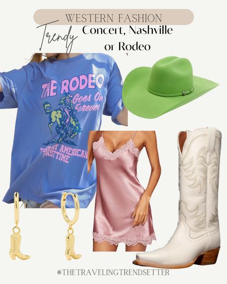 Western fashion T-shirt, dress and how to style it Amazon lace dress, cowboy hat, cowgirl, hat, cowboy boots, cowgirl boots to covers earrings from Amazon, summer music, festival, outfit, spring colors, Nashville outfit, CMA fest, outfit, rodeo outfit, and outfit summer outfit, date, night, girls night out

#LTKfindsunder100 #LTKstyletip #LTKfindsunder50