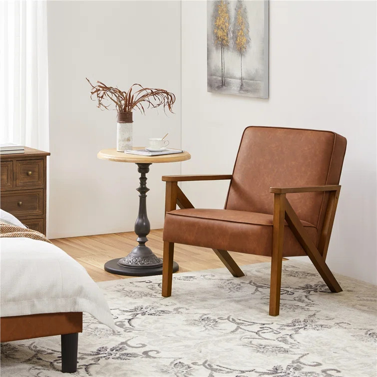 Baseemah Faux Leather Armchair | Wayfair North America