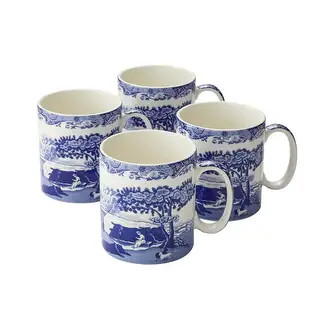 Spode Set of 4 Blue Italian Mugs | Bed Bath & Beyond