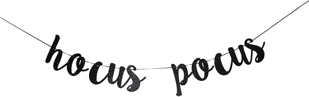 Black Hocus Pocus Banner, Halloween Banner, Witches Banner, Halloween Party Decoration, Costume P... | Amazon (US)