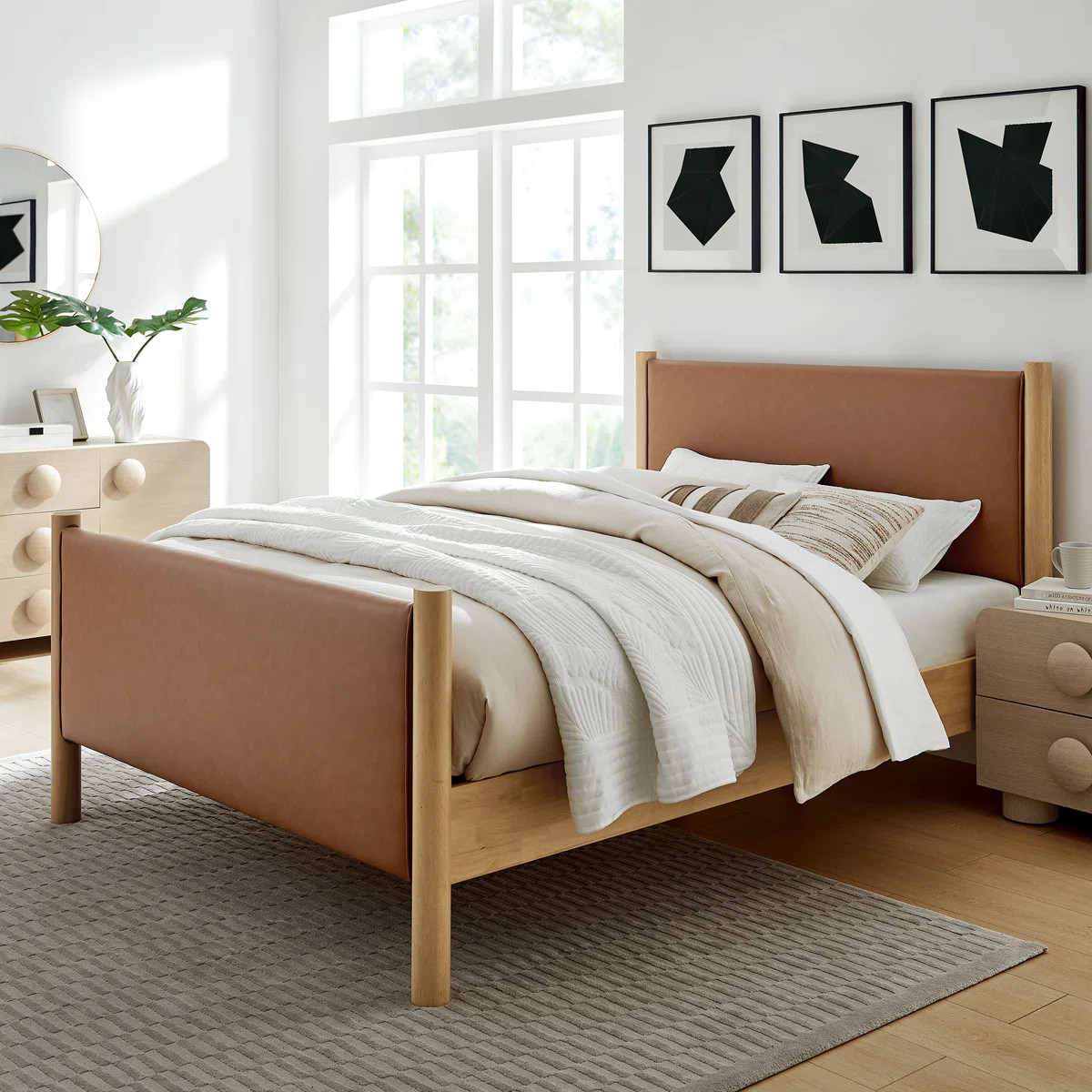 Maven Vegan Leather Upholstered Platform Bed | Wayfair North America