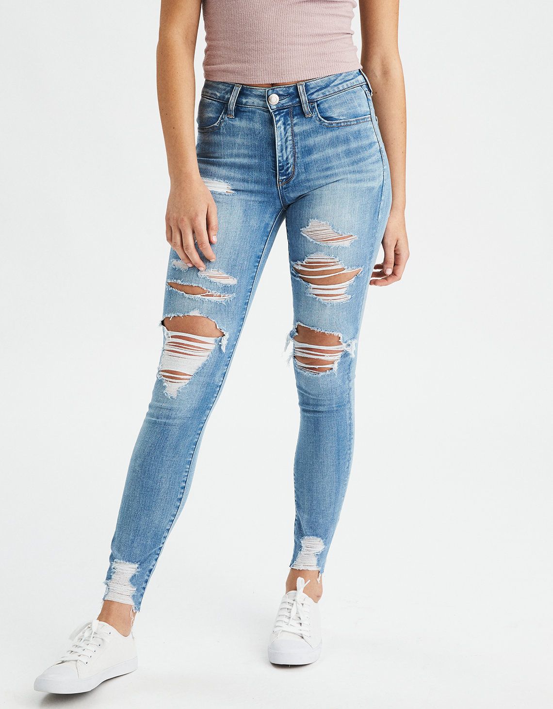 AE Denim X High-Waisted Jegging, Ice Woman | American Eagle Outfitters (US & CA)