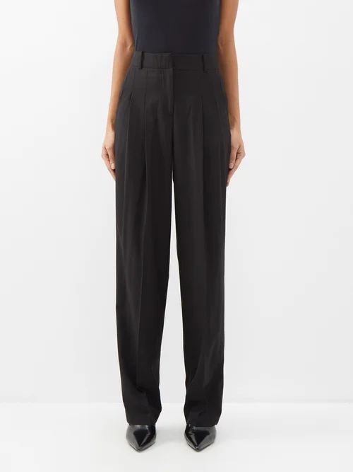 The Frankie Shop - Gelso Pleated Tailored Trousers - Womens - Black | Matches (UK)