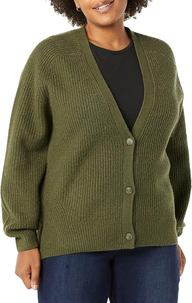 Amazon Essentials Women's Soft Touch Ribbed Blouson Cardigan | Amazon (US)