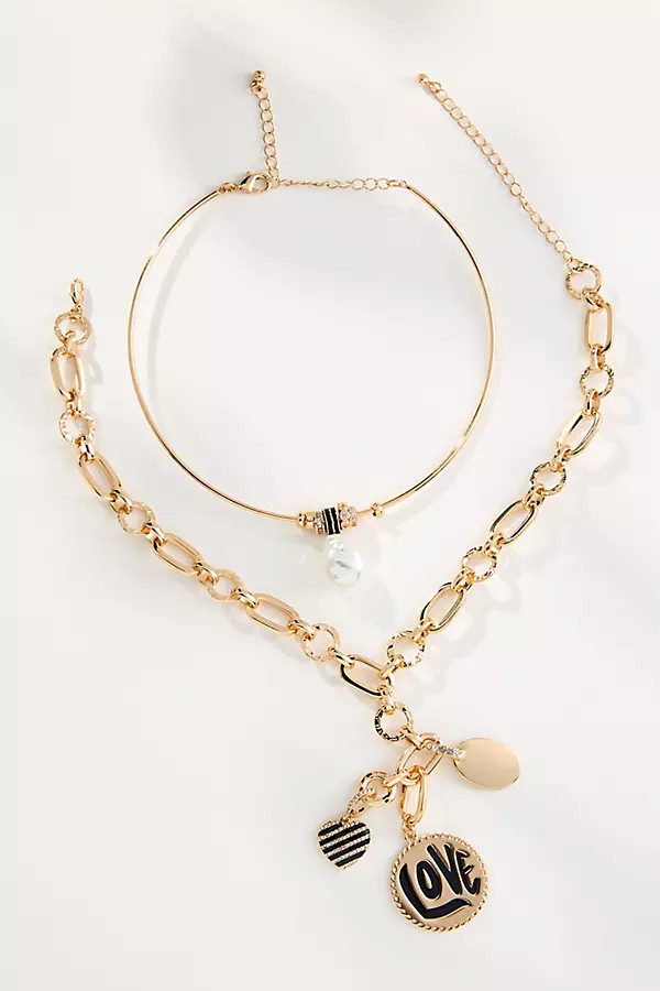 Eternal Love Charm Necklaces, Set of 2 | Anthropologie (US)