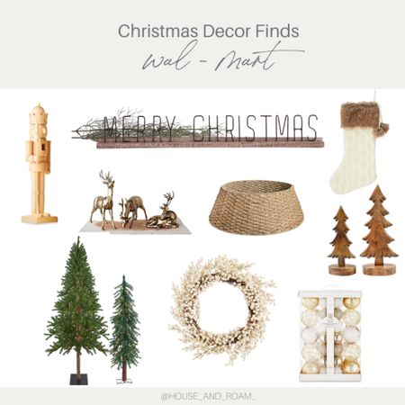 Neutral home decor finds at Wal-Mart. Neutral home, Christmas tree, Christmas wreath, stockings, nutcracker, ornaments, gold, white ornaments, Black Friday home decor. 

#LTKHolidaySale #LTKHoliday #LTKSeasonal