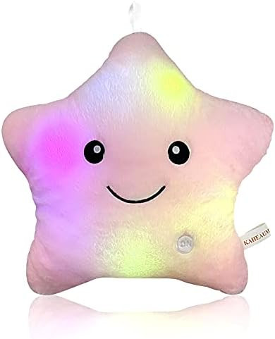 KAHEAUM Kids Throw Pillows,LED Lights Star Throw Pillow Gifts for Child Baby Birthday Teen Decorativ | Amazon (US)