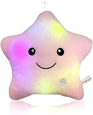 KAHEAUM Kids Throw Pillows,LED Lights Star Throw Pillow Gifts for Child Baby Birthday Teen Decorativ | Amazon (US)