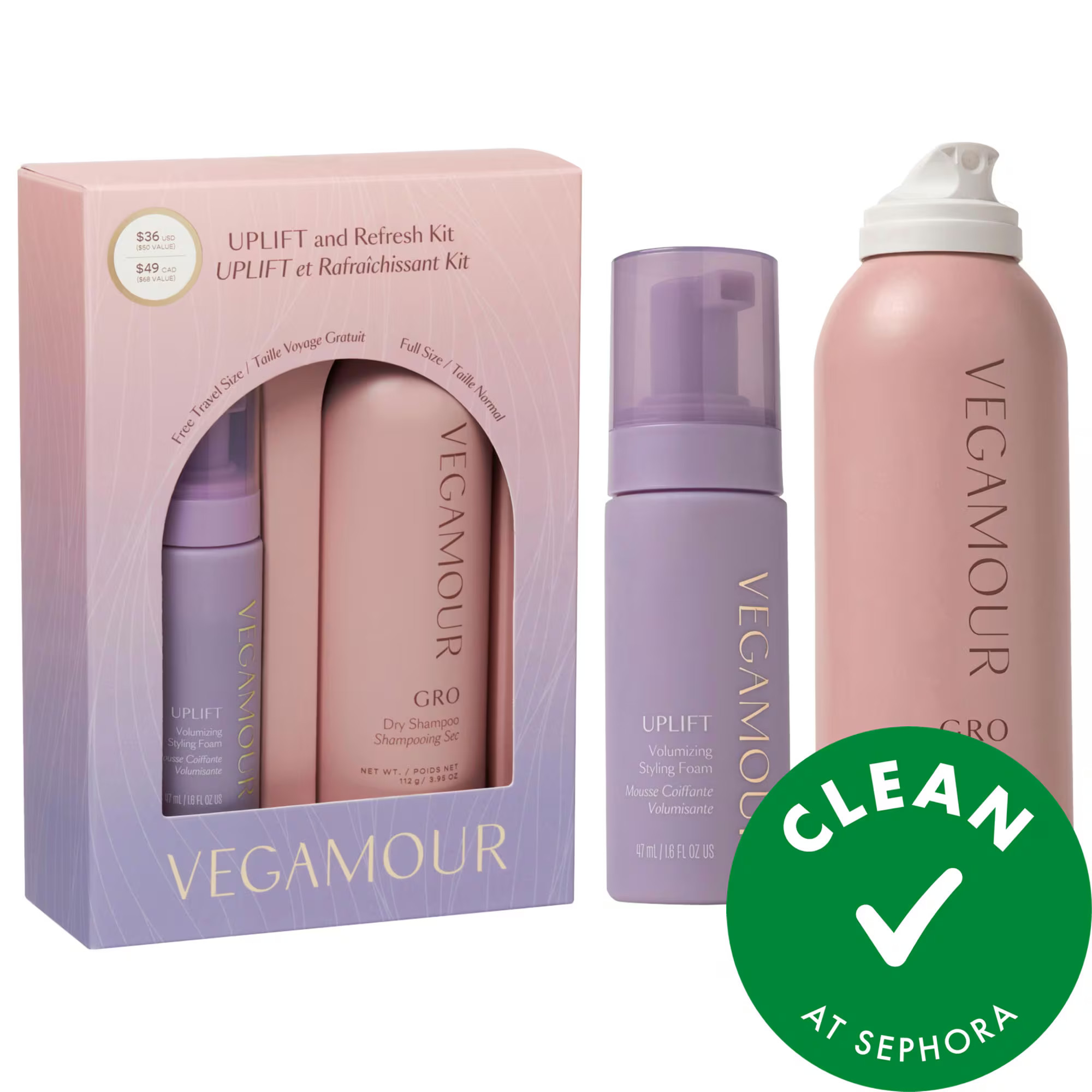 Vegamour Dry Shampoo & Mini UPLIFT Volumizing Hair Foam Gift Set | Sephora (US)