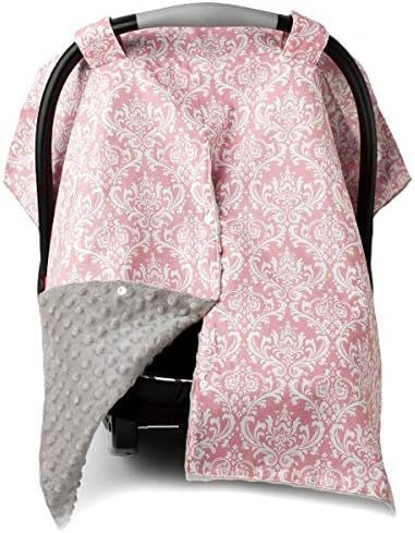 Car Seat Canopy and Nursing Cover Up with Peekaboo Opening - Damask Champagne | Amazon (US)