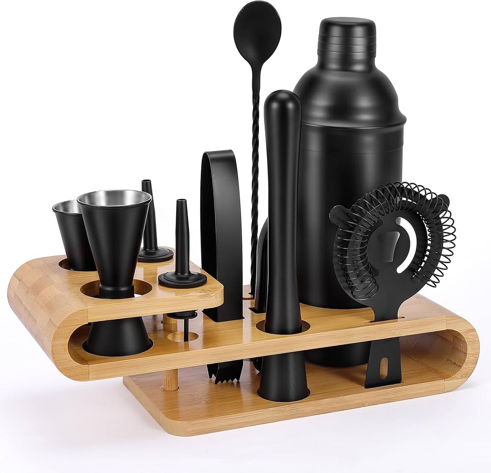 Cocktail Shaker Set - 12-Piece Complete Bartender Kit for Home Bar and Cocktail Making - Includes... | Amazon (US)