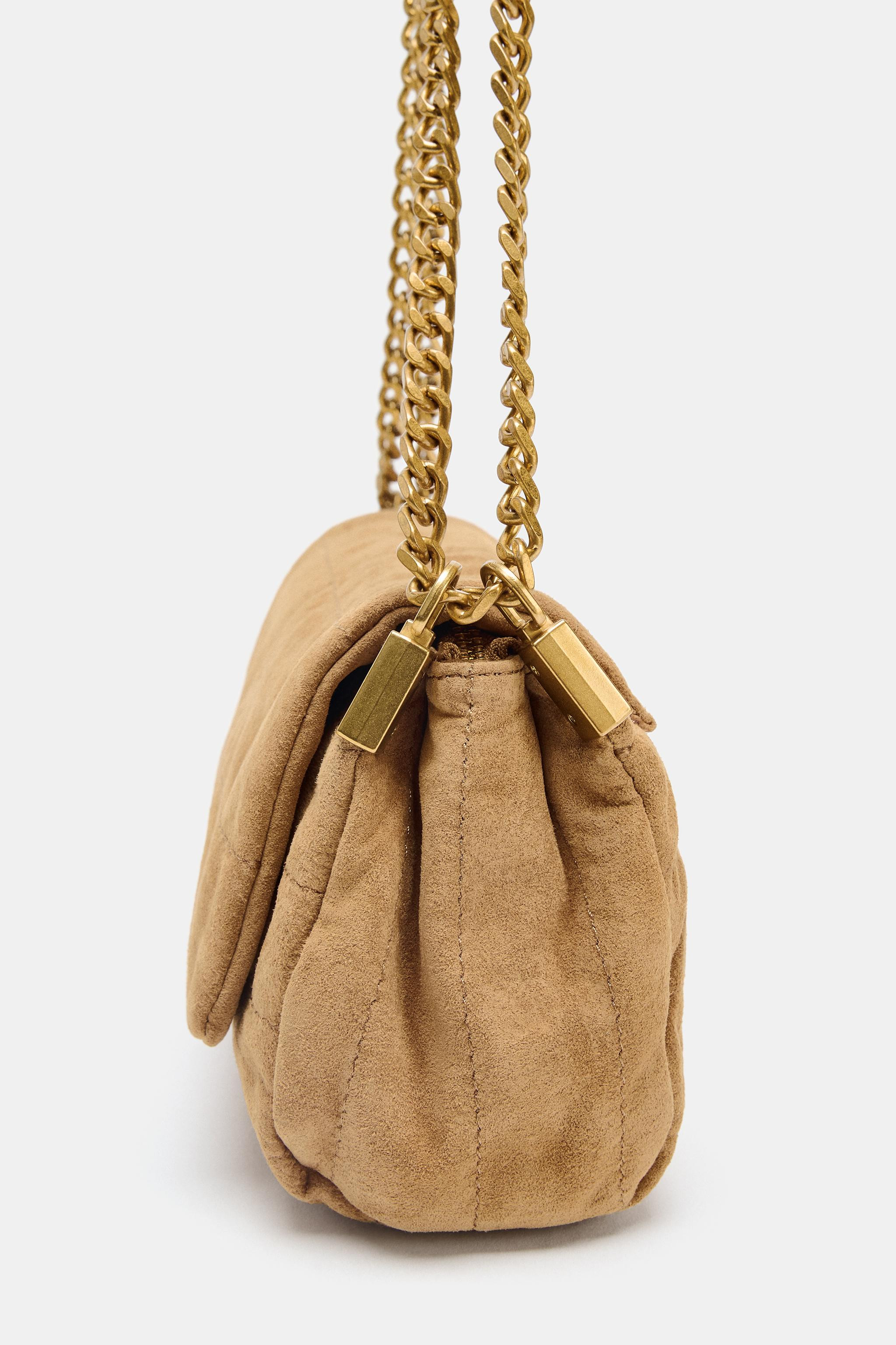 SPLIT SUEDE LEATHER SHOULDER BAG | Zara UK