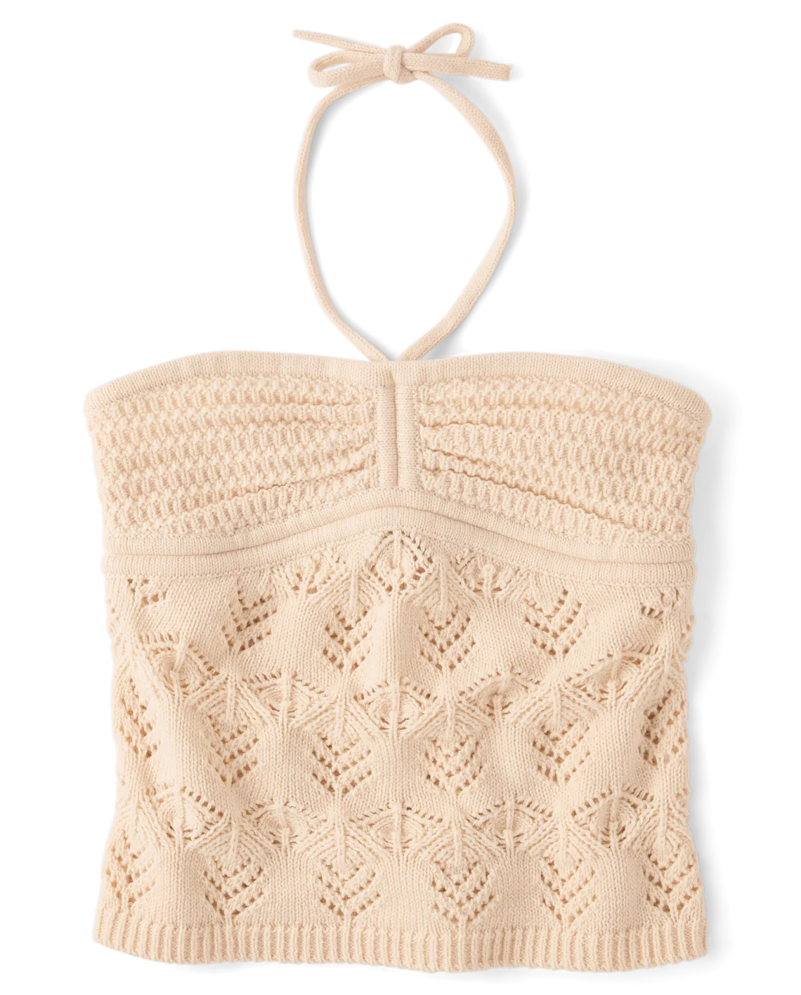 Tween Girls Crochet Halter Top - cream | The Children's Place