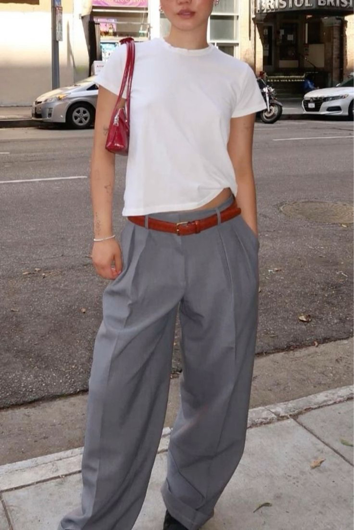 Business Casual Check 🍒

Such a simple and chic outfit. Put together your favorite white tee, grey trousers (preferably wide-legged), and RED belt and purse accessories. Don't forget the hint of silver jewelry! ❤️

Shop the entire look at multiple price points with me:

pic via Pinterest

#LTKWorkwear #LTKItBag #LTKStyleTip