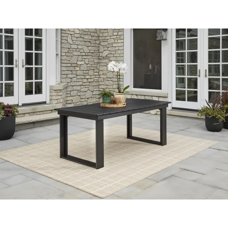 Better Homes & Gardens Ezra Outdoor HDPE Dining Table, Black | Walmart (US)