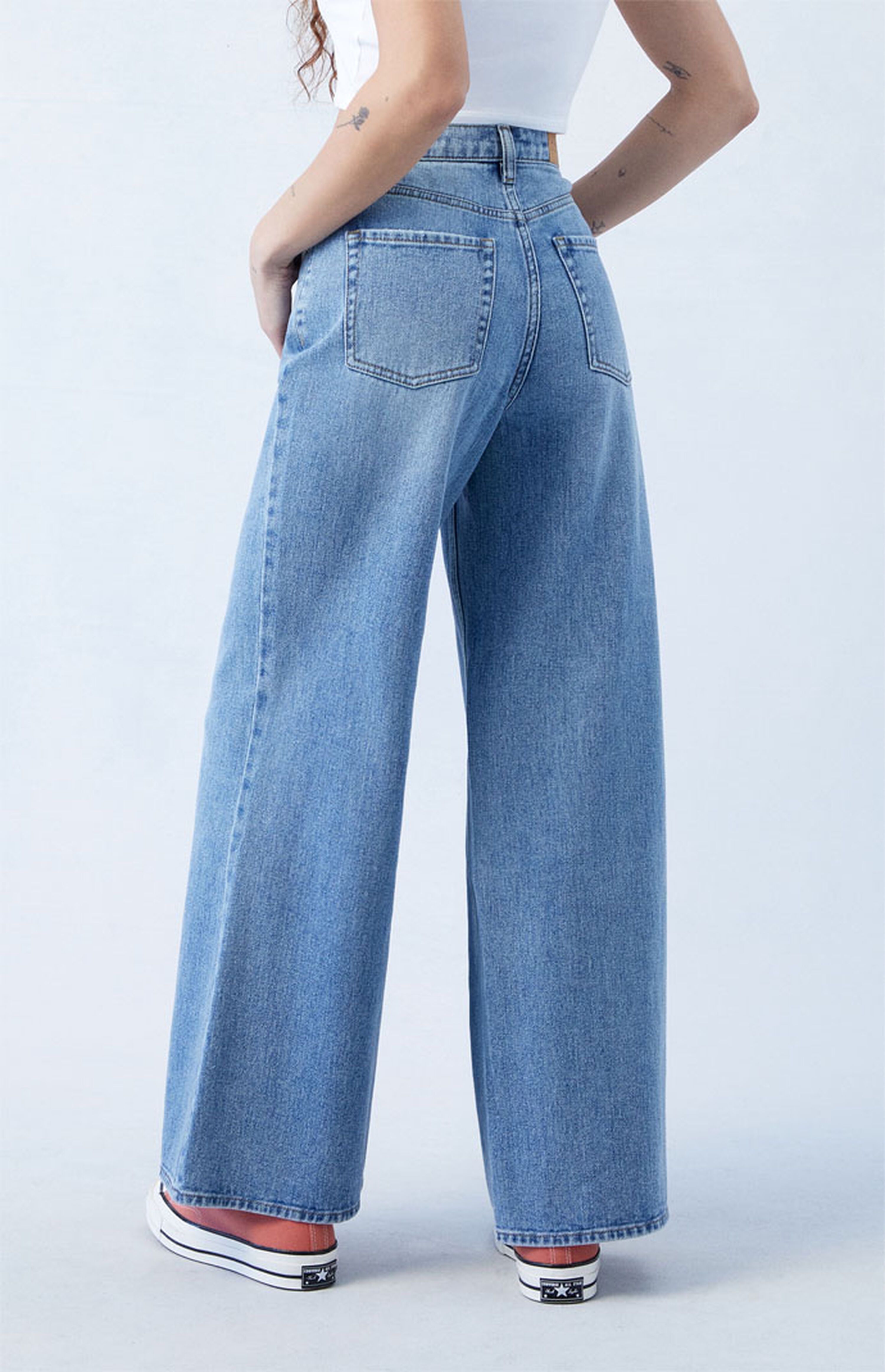 PacSun Medium Indigo Wide Leg Jeans | PacSun