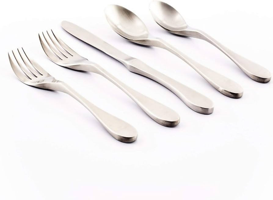 Knork Matte 20-Piece Flatware Set, Silver | Amazon (US)