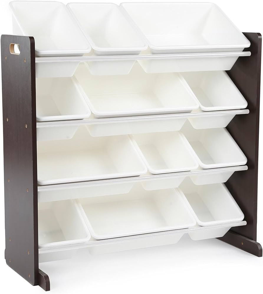 Humble Crew Modern Toy Organizer with 12 Bins, Espresso/White | Amazon (US)
