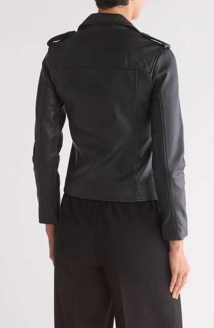 AllSaints Elva Lambskin Leather Biker Jacket | Nordstromrack | Nordstrom Rack