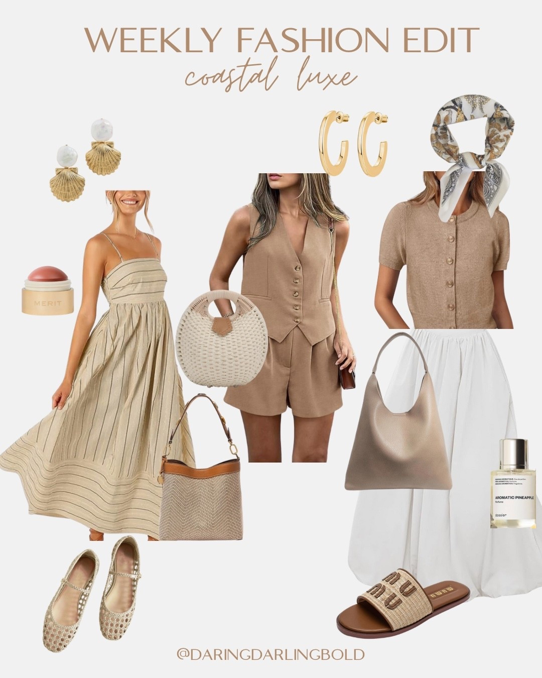 Heading to the Hamptons or channeling coastal vibes from Cali to Capri🌾🕶️ Here are my picks from this week’s Haute in the Hamptons Fashion Edit 🤎🍸

Outfit must-haves I’m loving:
✅ Neutral tones that scream timeless elegance
✅ Breezy linen sets & flowy dresses for hot days
✅ Elevated basics you can mix & match all summer
✅ Woven bags that pull every outfit together
✅ Gold hoops & soft glam accessories ✨
✅ Comfy-chic sandals made for brunch & beyond

From beach strolls to rooftop rosé, these looks are made for summer’s most stylish moments.

 #ootd #coastallooks #vacaywardrobe #coastalchic #vacayoutfits #vacationwardrobe #resortwear #summerfashion #neutralaesthetic #vacaystyle #resortvibes #minimalchic

#LTKSeasonal #LTKPetite #LTKTravel