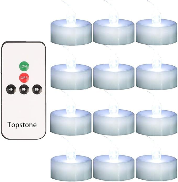Topstone Remote Controlled LED Tea Light,White Flickering Bulb,Long Lasting Battery Operated LED ... | Amazon (US)