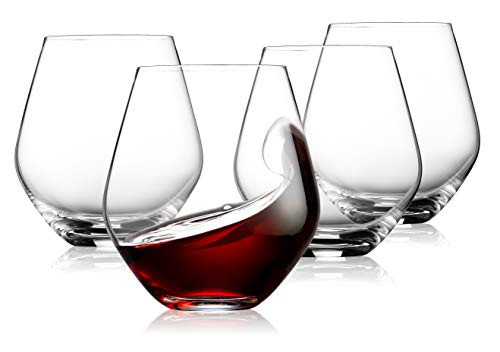 JoyJolt Spirits Stemless Wine Glasses for Red or White Wine (Set of 4)-15-Ounces | Amazon (US)