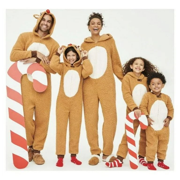 Rudolph Christmas Men's Matching Family Pajamas Union Suit | Walmart (US)