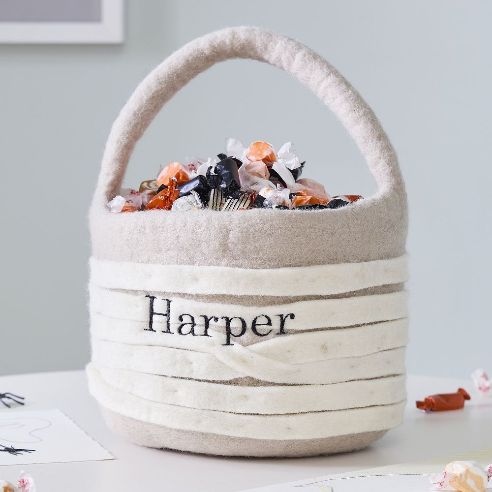 Halloween Felt Mummy Treat Bucket | West Elm (US)