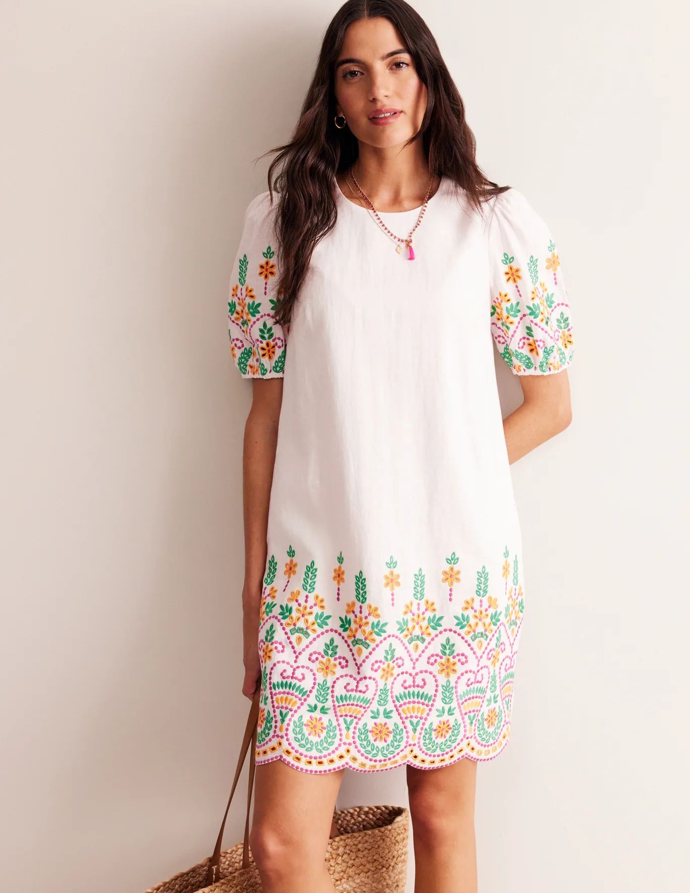 Broderie Linen Shift Dress | Boden (US)